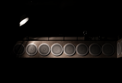 Row of acoustic speakers