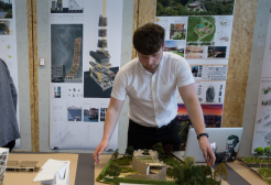 Architecture student in the studio