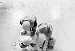 View above some construction professionals