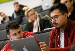 University of Salford students in a lecture theatre
