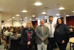 Dr Vicky Halliwell, Deputy Dean of the School of Health and Society with colleagues