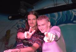 Oliver Buxton with another DJ in a nightlife setting
