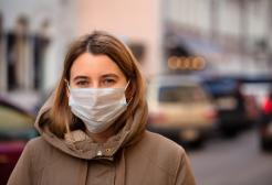 Woman in face mask