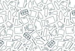 Illustration representing plastic items