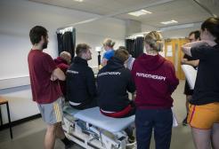 Group of physiotherapy students with supervisor