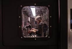 A person operates a camera