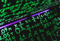 A mathematical formula is written in green