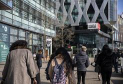 Students walking around MediaCity Campus
