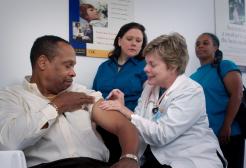 A person has an injection