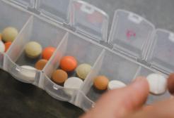 Pills inside an organisation case 