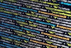 Monitor displaying computer code