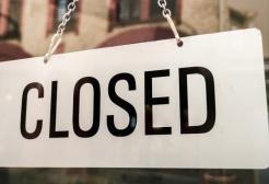Closed sign in shop window