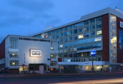 Maxwell Building at night, University of Salford