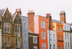A row of colourful houses