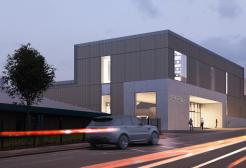 An artist's impression of an exterior view of the North of England Robotics Innovation Centre (NERIC), University of Salford