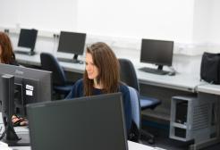 Student working on computer