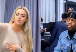 Computer science students working together