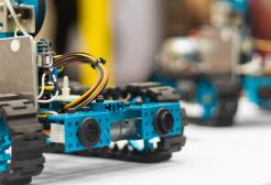 Close up of robotic model on a desk