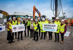 Colleagues on the site of the new North of England Robotics Innovation Centre (NERIC), University of Salford