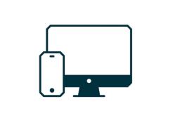 An illustration of a monitor and mobile phone