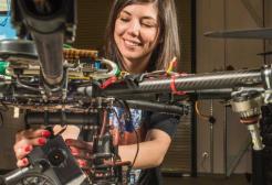 Postgraduate student working on a drone project