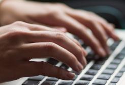 Hands typing
