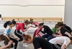 Dance students rehearsing 
