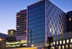 MediaCity skyline at night