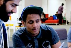 Salford students in the library