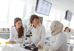 Chemistry students and tutor