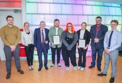 A group of Peter Casey scholars being presenting with their certificates