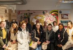 Group of students in the showroom space within Material Source Studio in Manchester