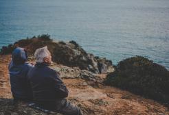 Older people sitting on a bench