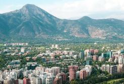 Cityscape with mountains in the background