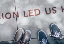 'Passion led us here' is written on a pavement
