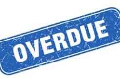 Blue overdue stamp