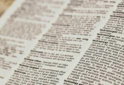 A close up of a page in a dictionary