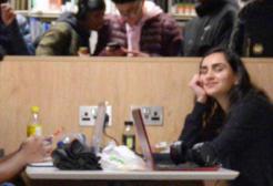 Students work in the Library