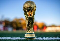 Image shows the World Cup trophy