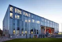 Modern glass, multiple storey building that forms part of the New Adelphi campus and fashion degree facilities at the University of Salford