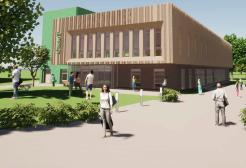 Concept art of the Greater Manchester Institute of Technology (GMIoT) Building located on the University of Salford's campus