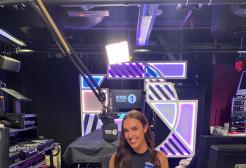 Evanna Maxted in the BBC Radio 1 studio 