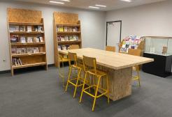 A table in the zine maker space