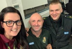Lyndsey Rosson with colleagues from the ambulance service