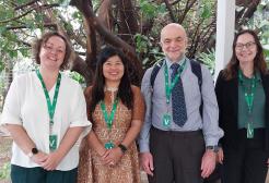 Sisary Kheng with three colleagues