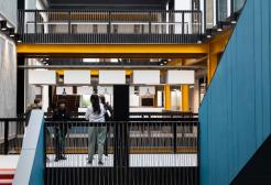 Students inside SEE Building