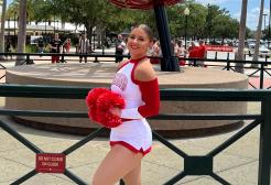 Hannah in cheerleading clothes