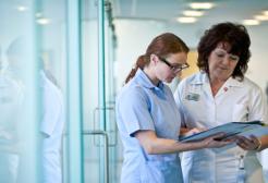 Members of staff in the podiatric clinic