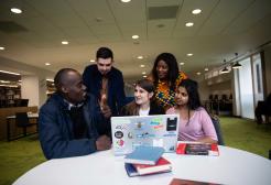 Students in the library