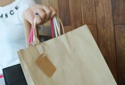 Brown paper shopping bag